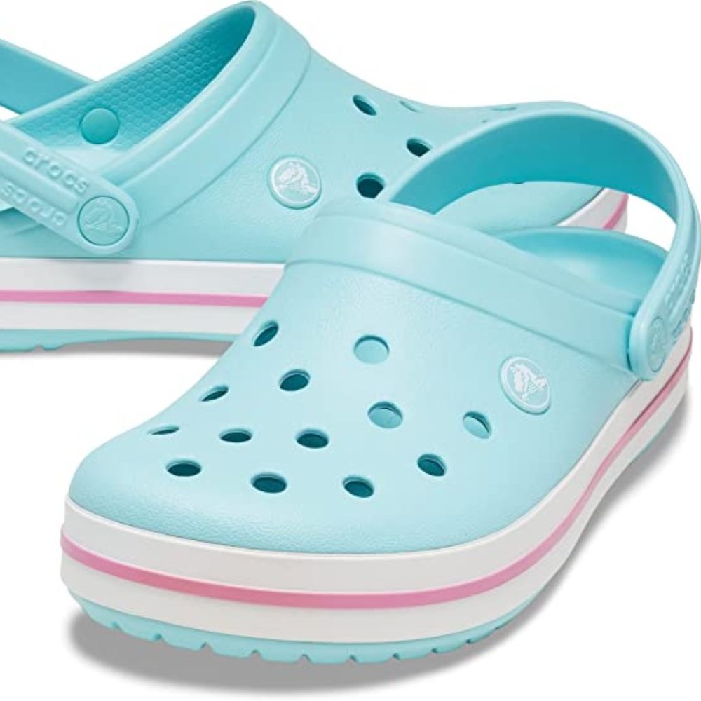 CROCS Crocband Clog Ice Blue Teal Pink M6/W8